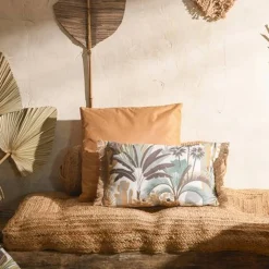 Kussen<Blancheporte Rechthoekig kussen met jungleprint naturel / chocolade