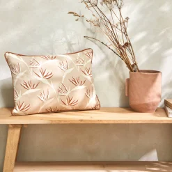 Kussen<Blancheporte Rechthoekig kussen met 'paradijsvogel' print naturel / terracotta
