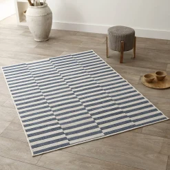 Tapijt<Blancheporte Rechthoekig tapijt met strepen blauw