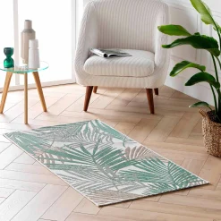 Tapijt<Blancheporte Rechthoekig tapijt, tropisch motief naturel / groen