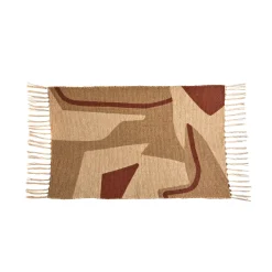 Tapijt<Blancheporte Rechthoekig tapijtje met grafische print naturel / terracotta