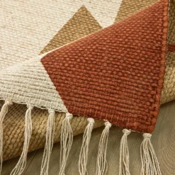 Tapijt<Blancheporte Rechthoekig tapijtje met grafische print naturel / terracotta