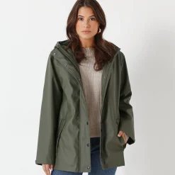 Parka En Donsjas<Blancheporte Regenjas in toile cirée van gerecycleerd polyester(**) kaki