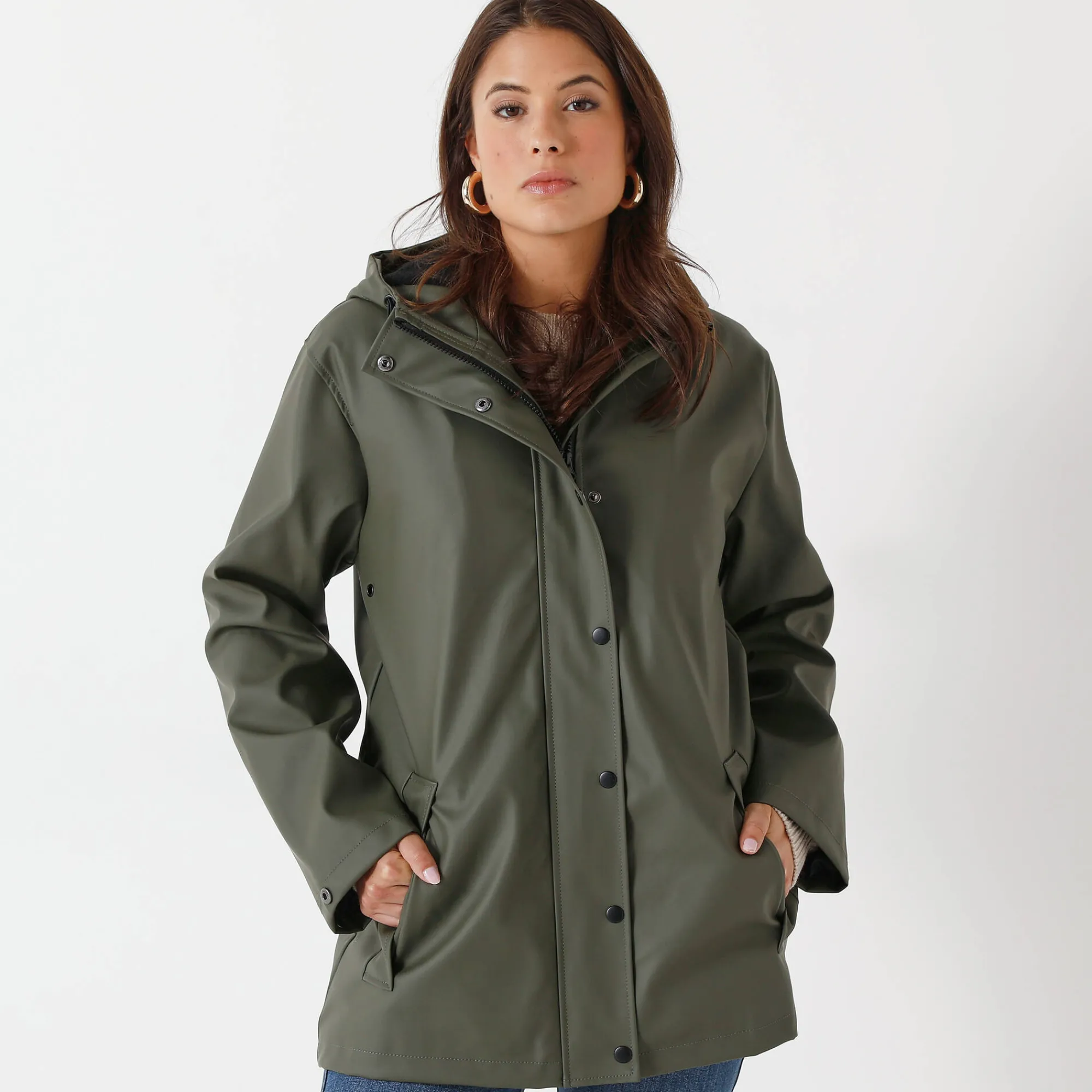 Parka En Donsjas<Blancheporte Regenjas in toile cirée van gerecycleerd polyester(**) kaki