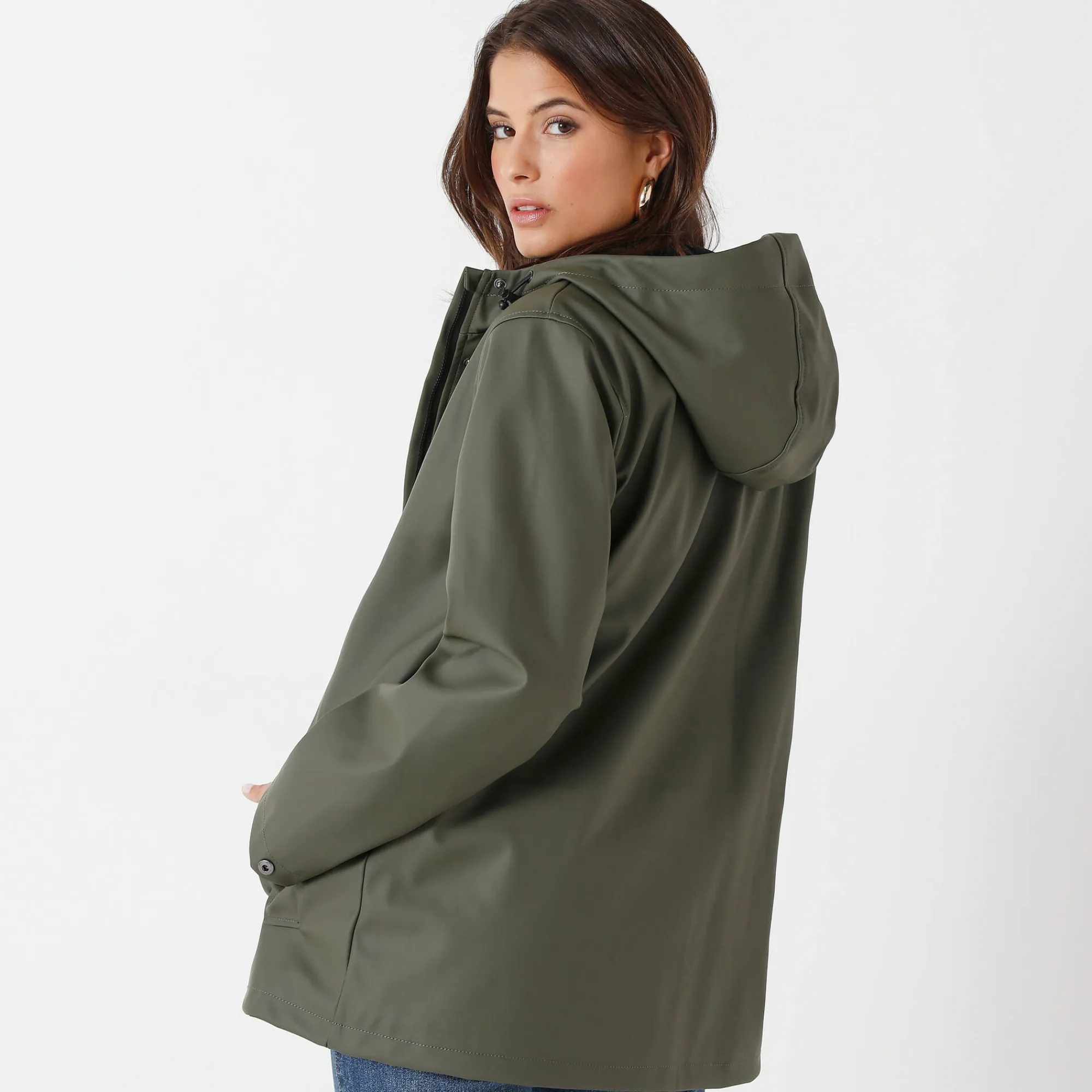 Parka En Donsjas<Blancheporte Regenjas in toile cirée van gerecycleerd polyester(**) kaki