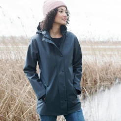 Parka En Donsjas<Blancheporte Regenjas in toile cirée van gerecycleerd polyester(**) marine