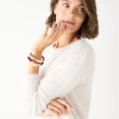 Sieraden En Feestaccessoires|Accessoires En Juwelen<Blancheporte Rekbare armband met kralen - set van 2 pruim / roze