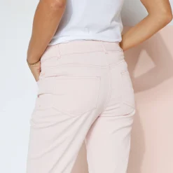 Broek<Blancheporte Rekbare 3/4-broek in rekbaar katoen met 'platte buik'-effect poederroze
