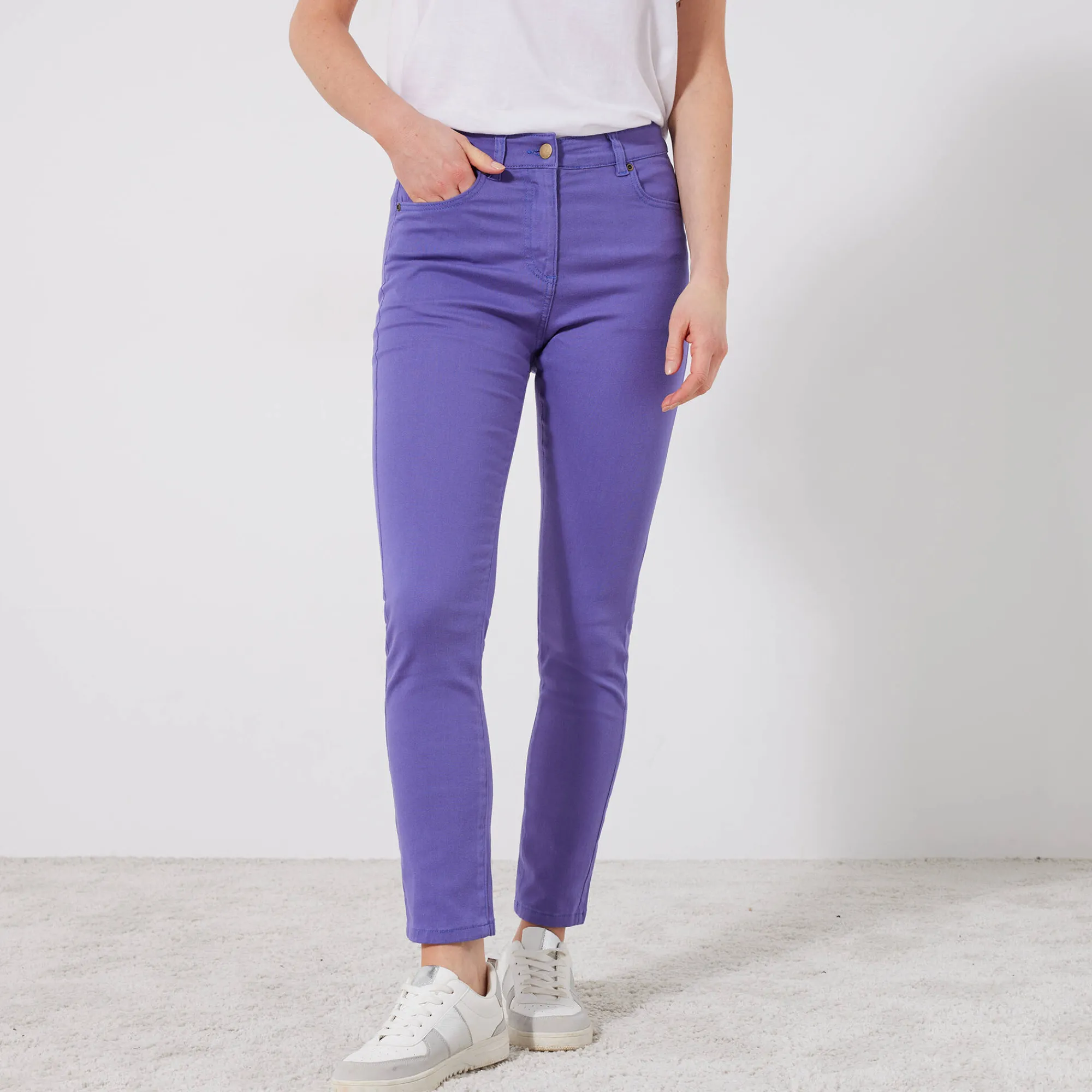 Broek<Colors&Co Rekbare 7/8-broek met nauwsluitend model iris