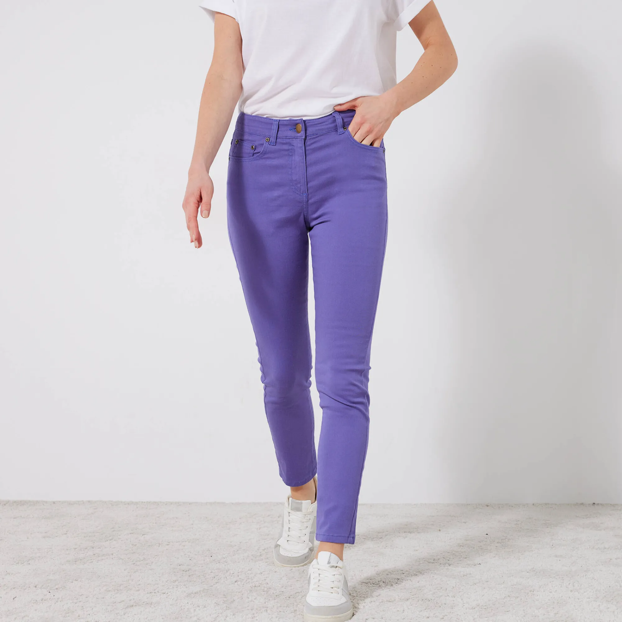 Broek<Colors&Co Rekbare 7/8-broek met nauwsluitend model iris