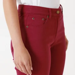 Broek<Colors&Co Rekbare 7/8-broek met nauwsluitend model donkerrood