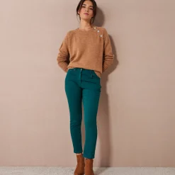 Broek<Colors&Co Rekbare 7/8-broek met nauwsluitend model dennengroen