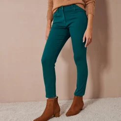 Broek<Colors&Co Rekbare 7/8-broek met nauwsluitend model dennengroen