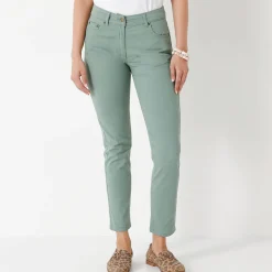 Broek<Colors&Co Rekbare 7/8-broek met nauwsluitend model grijsgroen