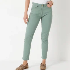 Broek<Colors&Co Rekbare 7/8-broek met nauwsluitend model grijsgroen