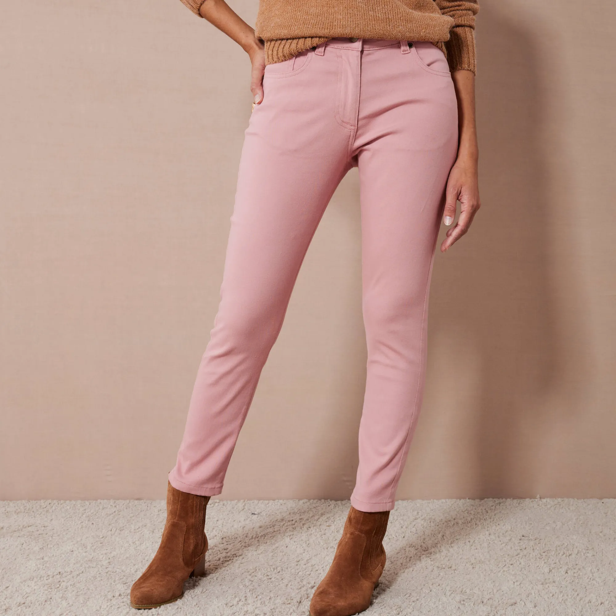 Broek<Colors&Co Rekbare 7/8-broek met nauwsluitend model blushroze