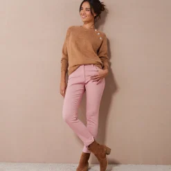 Broek<Colors&Co Rekbare 7/8-broek met nauwsluitend model blushroze