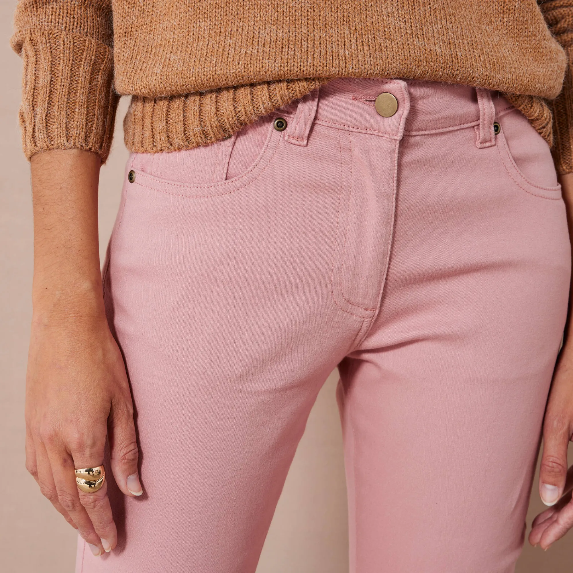 Broek<Colors&Co Rekbare 7/8-broek met nauwsluitend model blushroze
