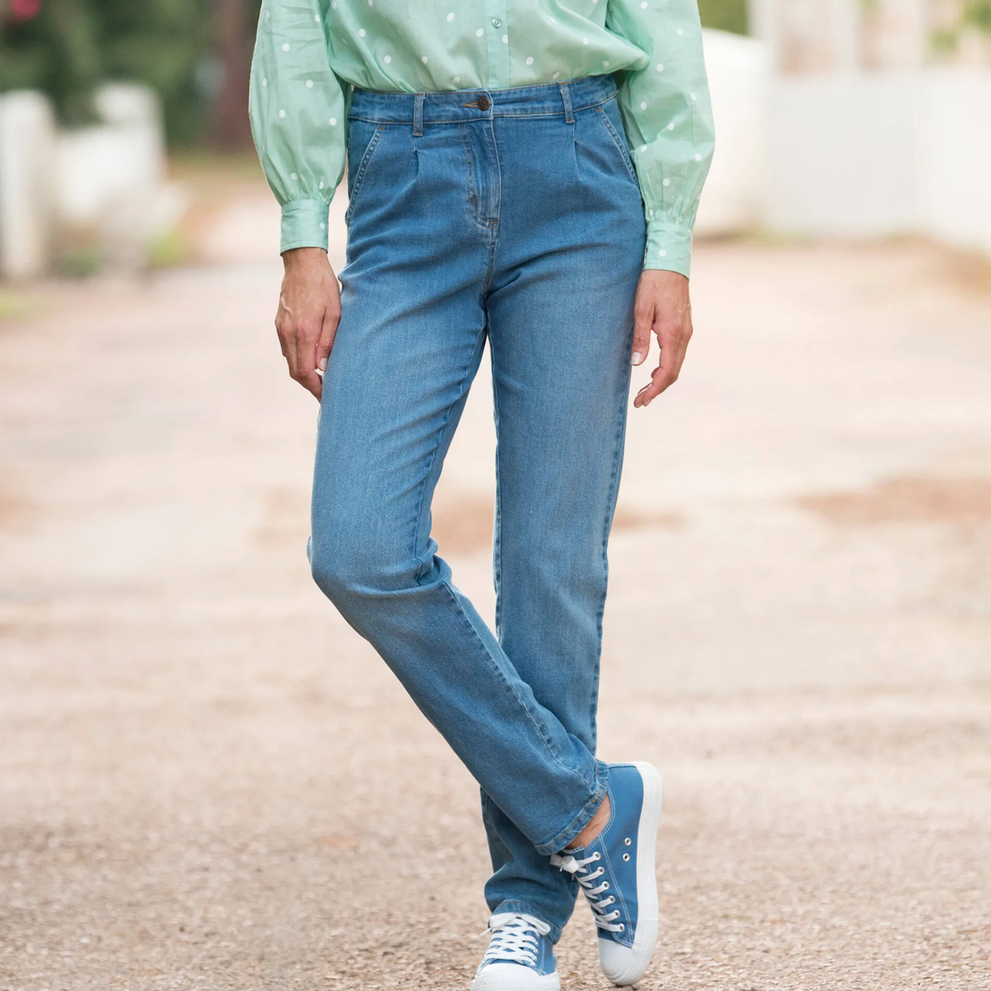 Jeans<Blancheporte Rekbare chino jeans bleached
