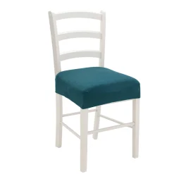 Stoelhoes<Blancheporte Rekbare, effen stoelhoes - integrale hoes of enkel zitting eendenblauw