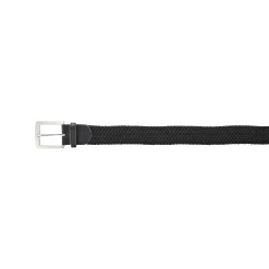 Feestoutfits Heren|Accessoires<Blancheporte Rekbare gevlochten riem met leren details zwart