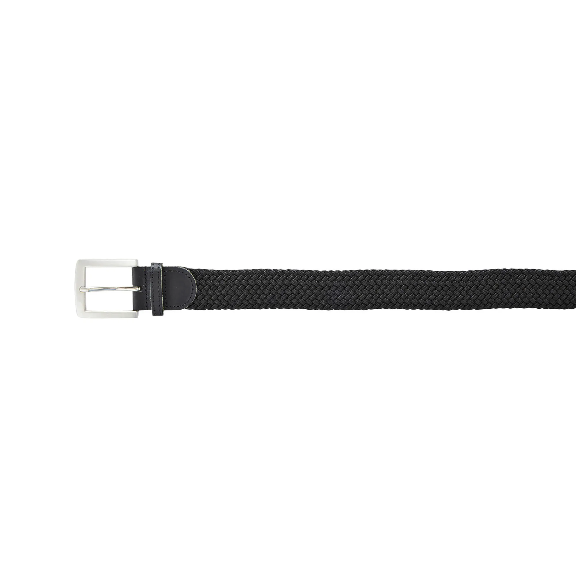 Feestoutfits Heren|Accessoires<Blancheporte Rekbare gevlochten riem met leren details zwart