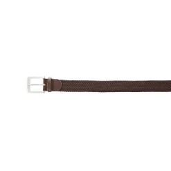 Accessoires<Blancheporte Rekbare gevlochten riem met leren details chocolade