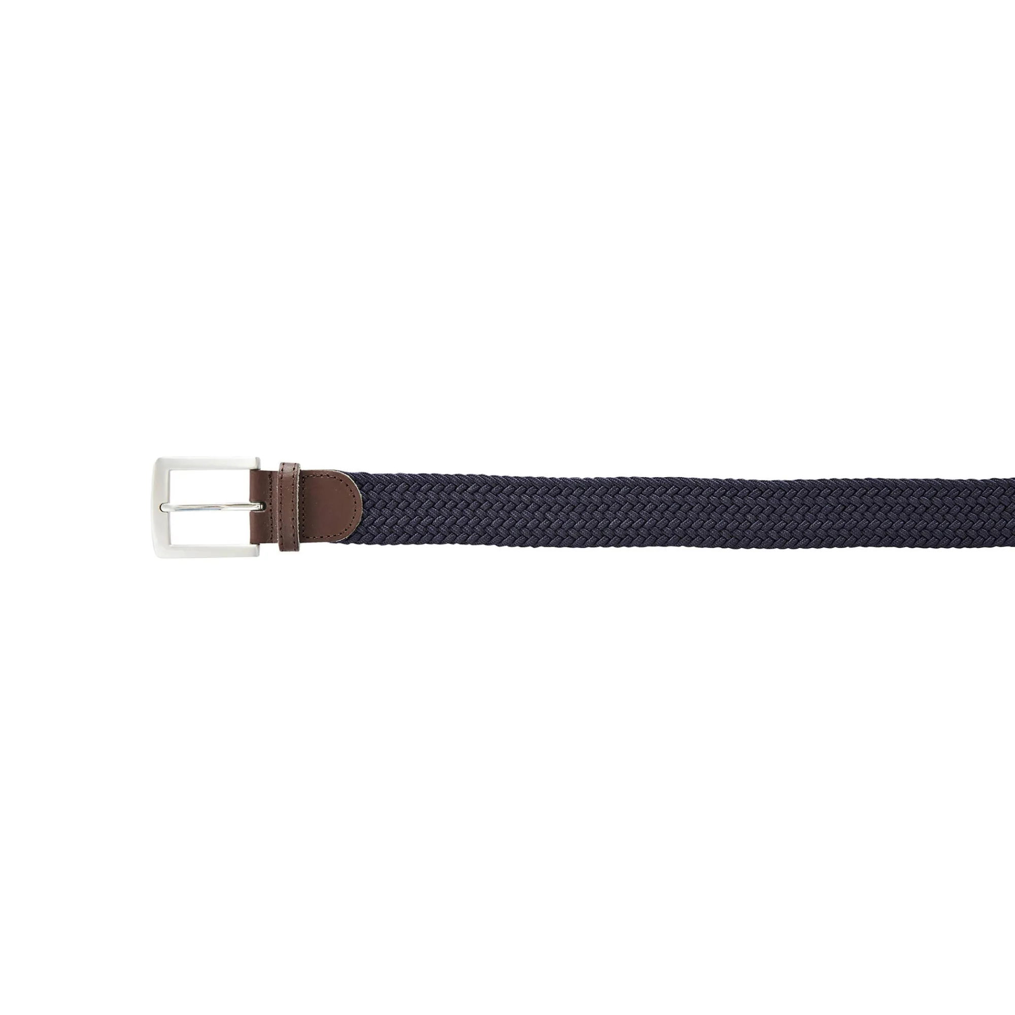 Accessoires<Blancheporte Rekbare gevlochten riem met leren details marine
