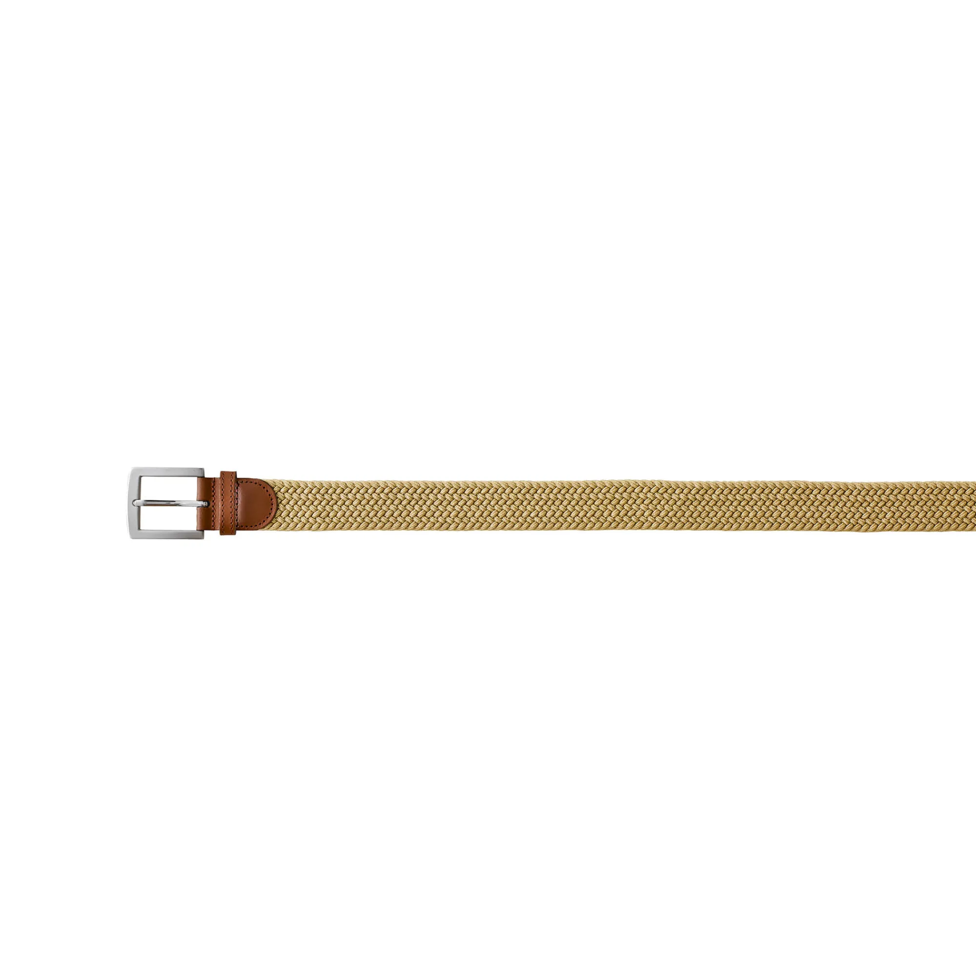 Accessoires<Blancheporte Rekbare gevlochten riem met leren details beige