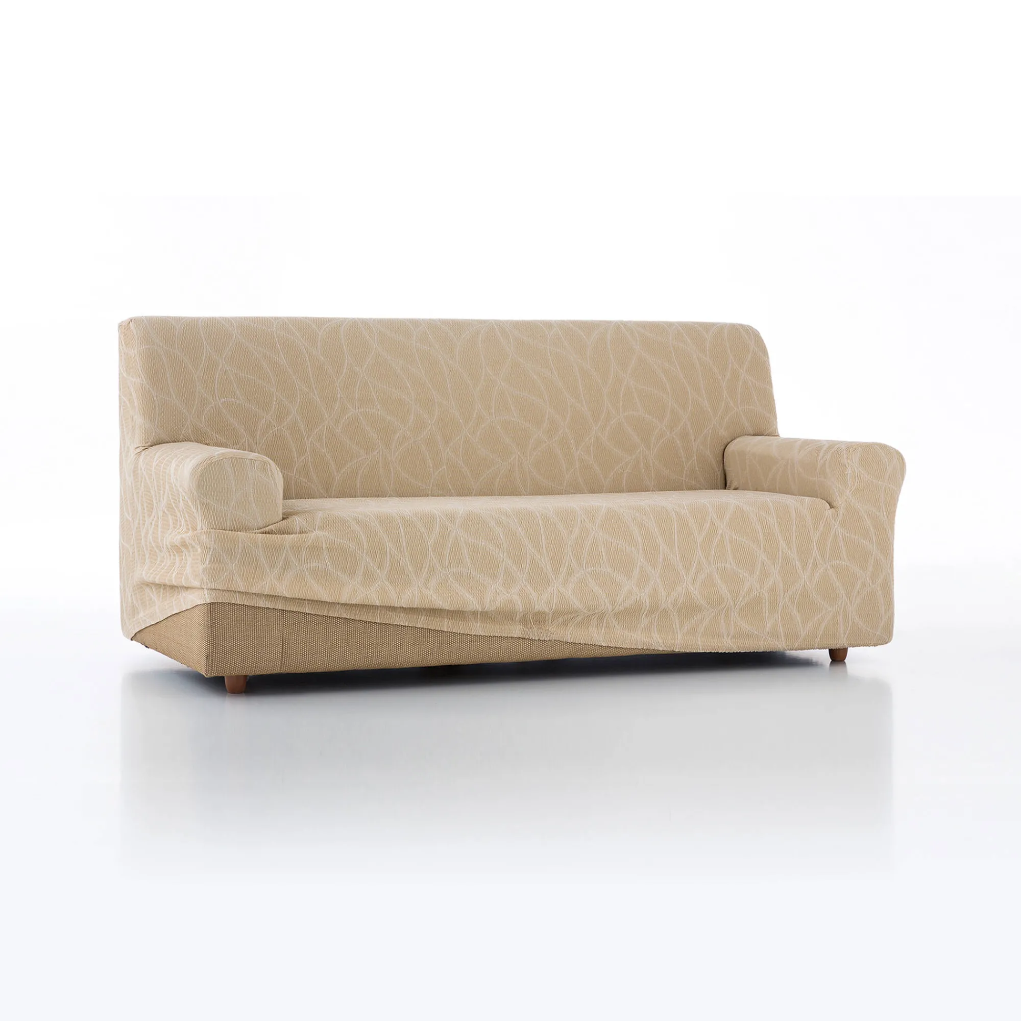 Zitbankhoes<Blancheporte Rekbare hoes voor fauteuil en zitbank Alice beige