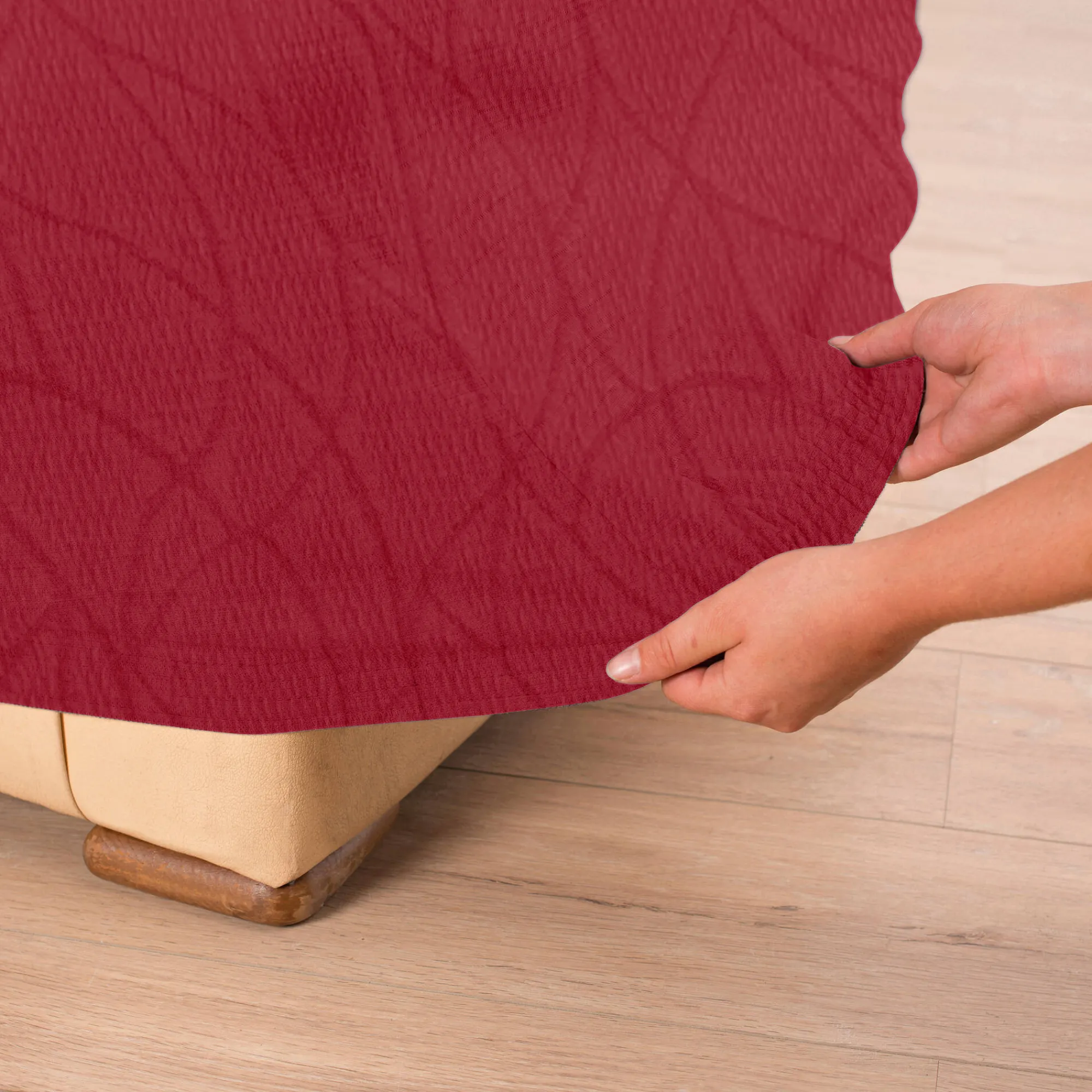 Zitbankhoes<Blancheporte Rekbare hoes voor fauteuil en zitbank Alice rood