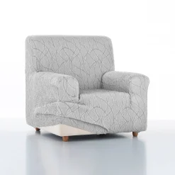 Zitbankhoes<Blancheporte Rekbare hoes voor fauteuil en zitbank Alice lichtgrijs