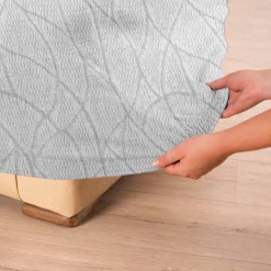 Zitbankhoes<Blancheporte Rekbare hoes voor fauteuil en zitbank Alice lichtgrijs