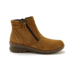 Bottines En Boots|Schoenen<PédiConfort Rekbare, leren boots met dubbele rits PÉDICONFORT bruin