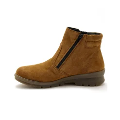 Bottines En Boots|Schoenen<PédiConfort Rekbare, leren boots met dubbele rits PÉDICONFORT bruin