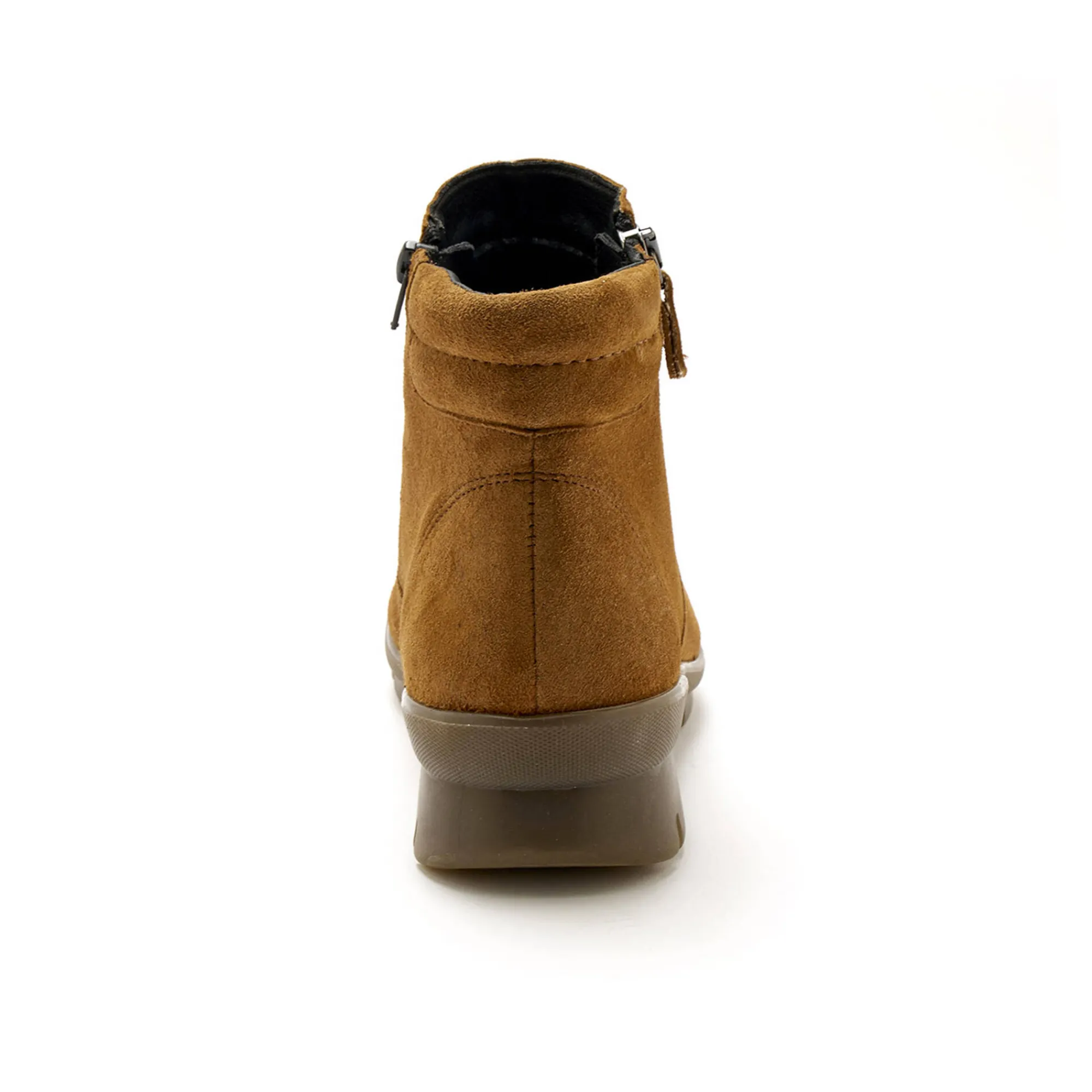 Bottines En Boots|Schoenen<PédiConfort Rekbare, leren boots met dubbele rits PÉDICONFORT bruin