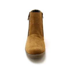 Bottines En Boots|Schoenen<PédiConfort Rekbare, leren boots met dubbele rits PÉDICONFORT bruin