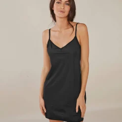 Onderrok En Onderjurk<Blancheporte Rekbare onderjurk in microvezeltricot zwart