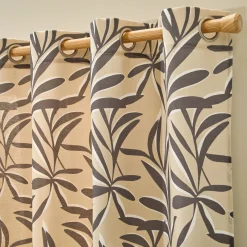 Gordijn, Glasgordijn & Store<Blancheporte Rideau imprimé feuillage zandkleur