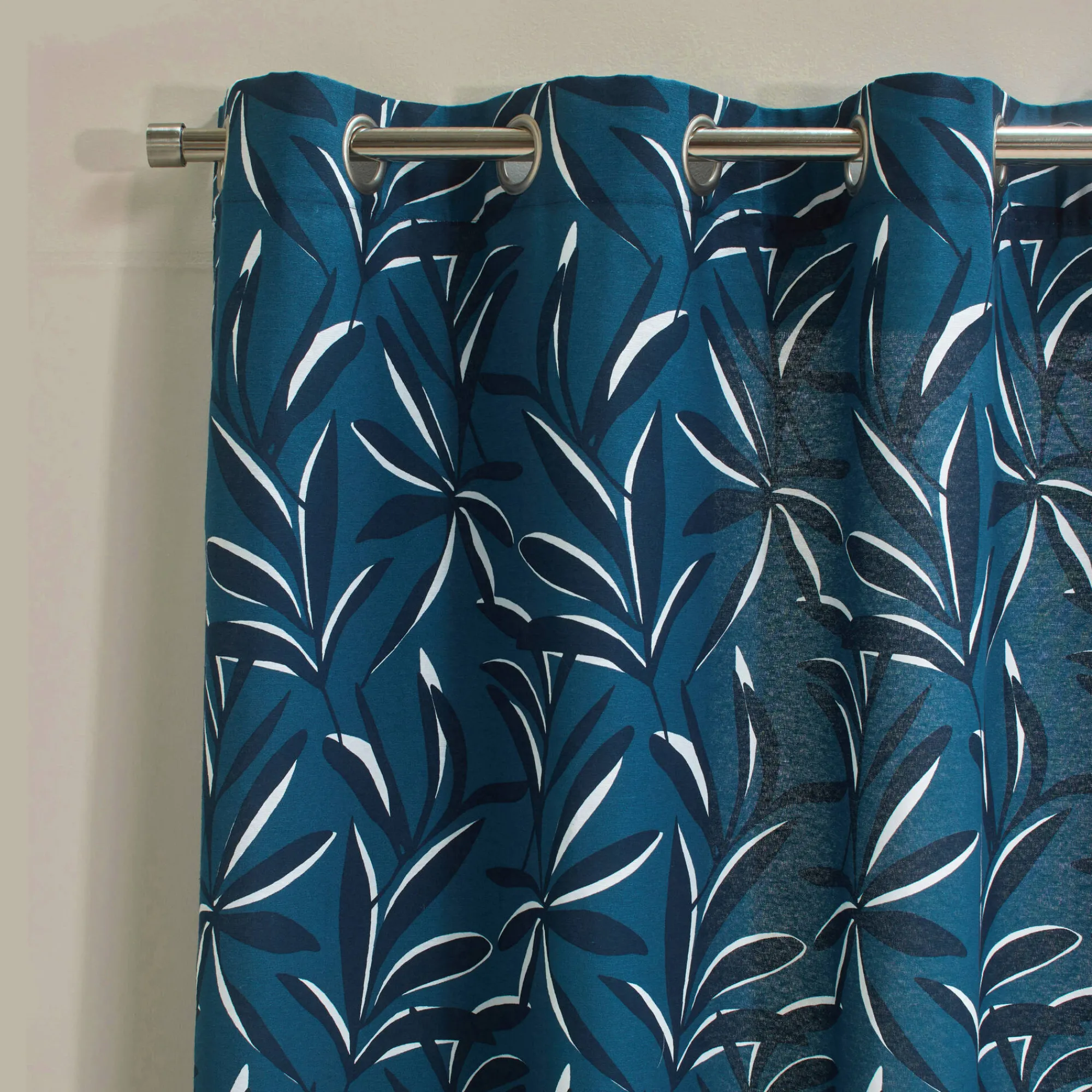 Gordijn, Glasgordijn & Store<Blancheporte Rideau imprimé feuillage blauw