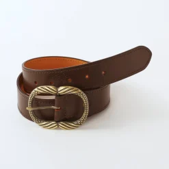 Sieraden En Feestaccessoires|Accessoires En Juwelen<Blancheporte Riem met goudkleurige gesp chocolade
