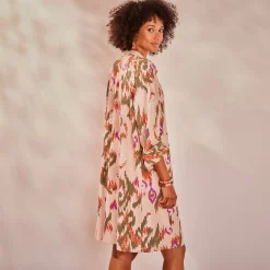 Jurk<Blancheporte Robe chemisier imprimée beige / kaki
