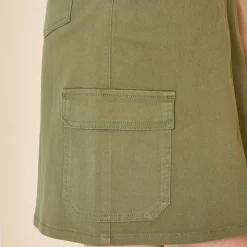 Rok<Blancheporte Rok in cargostijl, stretchtwill donkerkaki