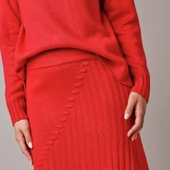 Rok<Blancheporte Rok in fantasietricot rood