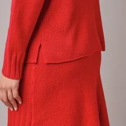 Rok<Blancheporte Rok in fantasietricot rood