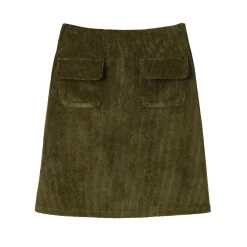 Rok<Blancheporte Rok in velours met A-lijn olijfgroen