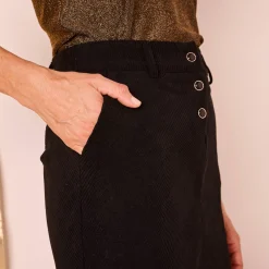 Feestoutfits Dames|Rok<Blancheporte Rok met A-lijn in velours zwart