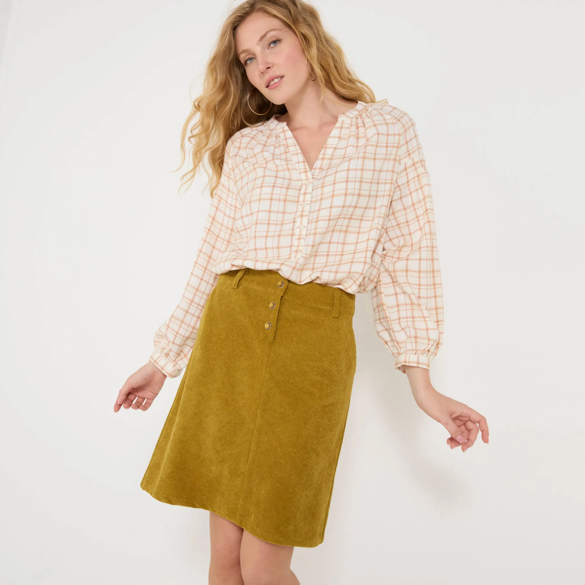 Feestoutfits Dames|Rok<Blancheporte Rok met A-lijn in velours kaki