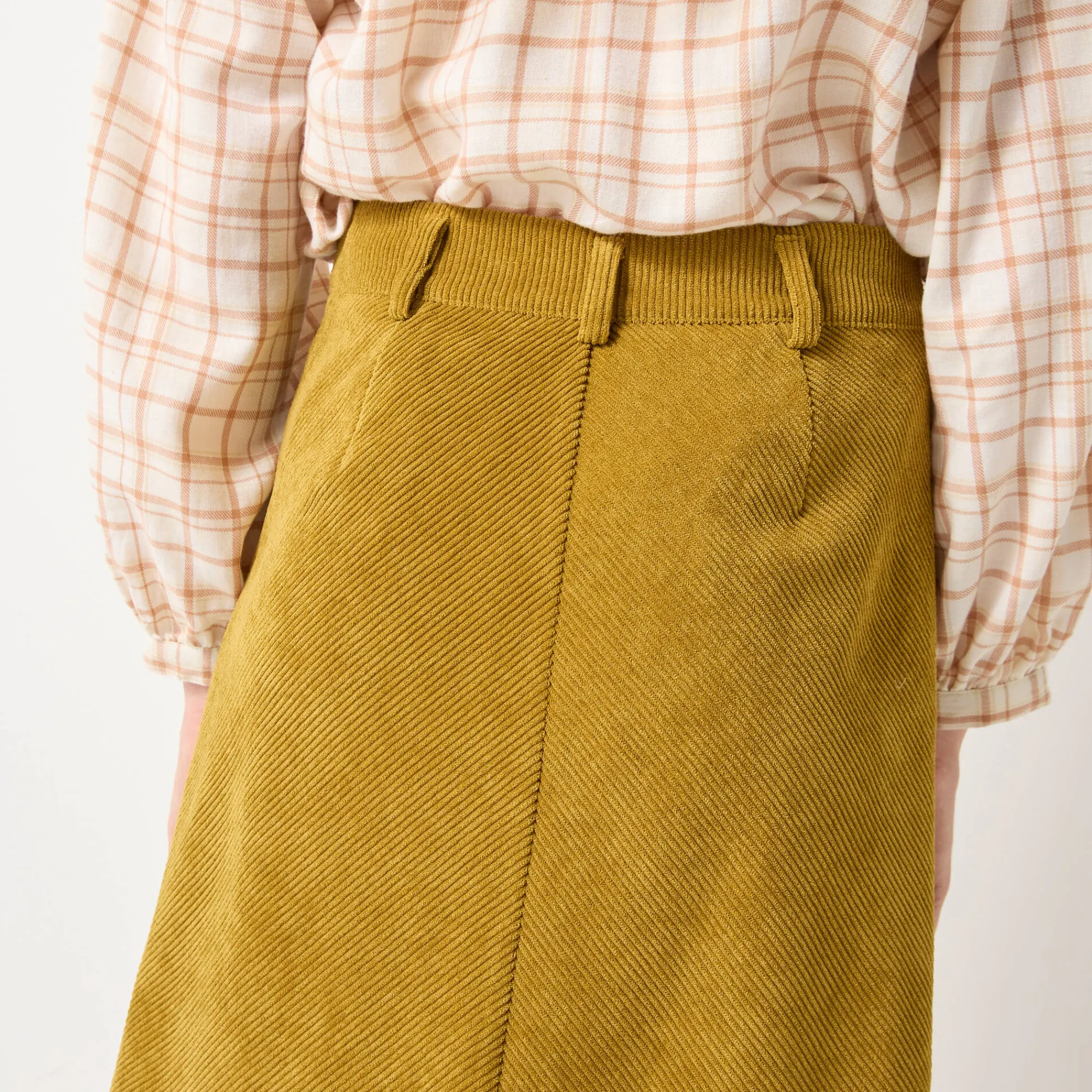 Feestoutfits Dames|Rok<Blancheporte Rok met A-lijn in velours kaki