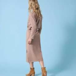 Rok<Blancheporte Rok Special Petite, geribbelde tricot chiné hazelnootbruin